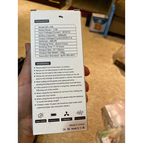 NWT Handheld Mini Fan Portable Rechargeable 3000mAh USB Battery Powered 22+Hrs R - Picture 11 of 12